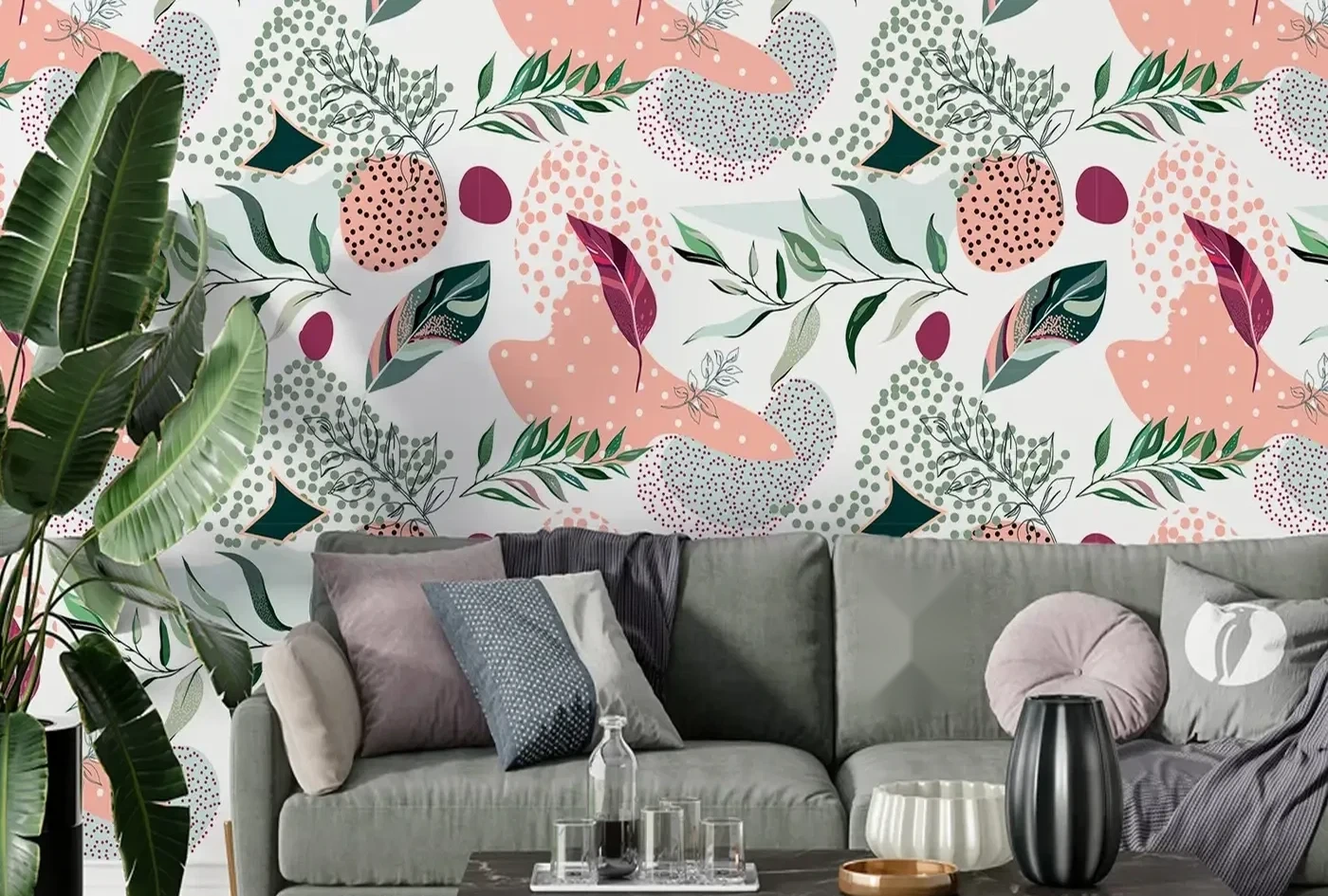 Projeto de arquitetura com papel de parede artístico WallPop